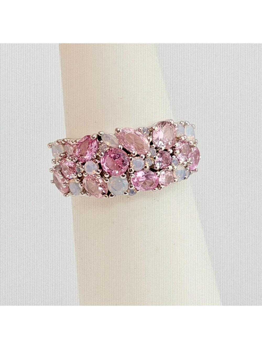 Bomb Party Sz 7 "She's A Stunner" Pink Corundum, Moonstone, Pink Quartz RBP7589 - Picture 8 of 8
